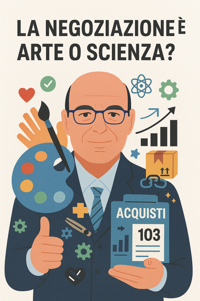 la negoziazione efficace nasce dalla combinazione equilibrata di arte e scienza: sensibilità e creatività da un lato, disciplina e metodo dall’altro.