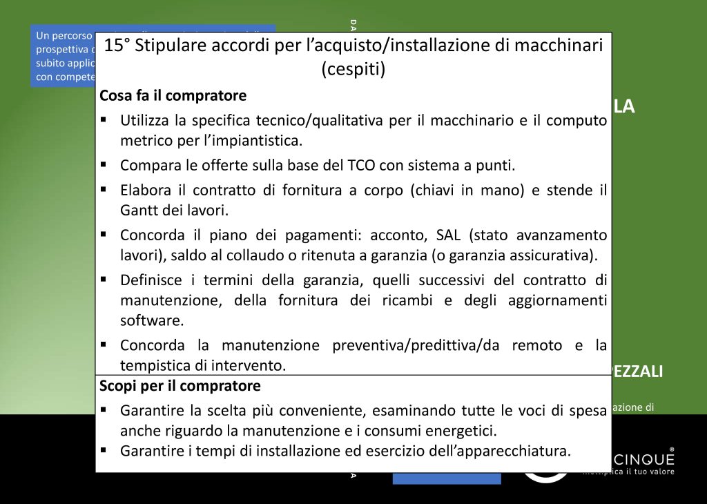 L’acquisto e l’installazione di macchinari rappresentano uno dei momenti più delicati per il procurement